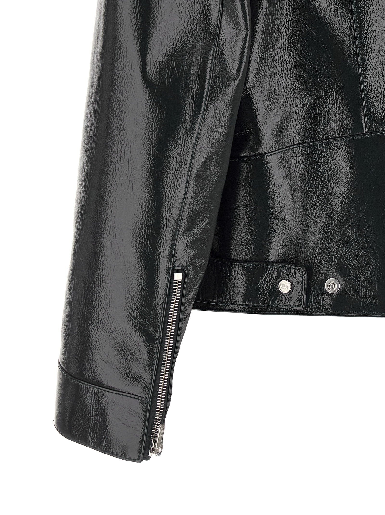 Lacquered leather blouson