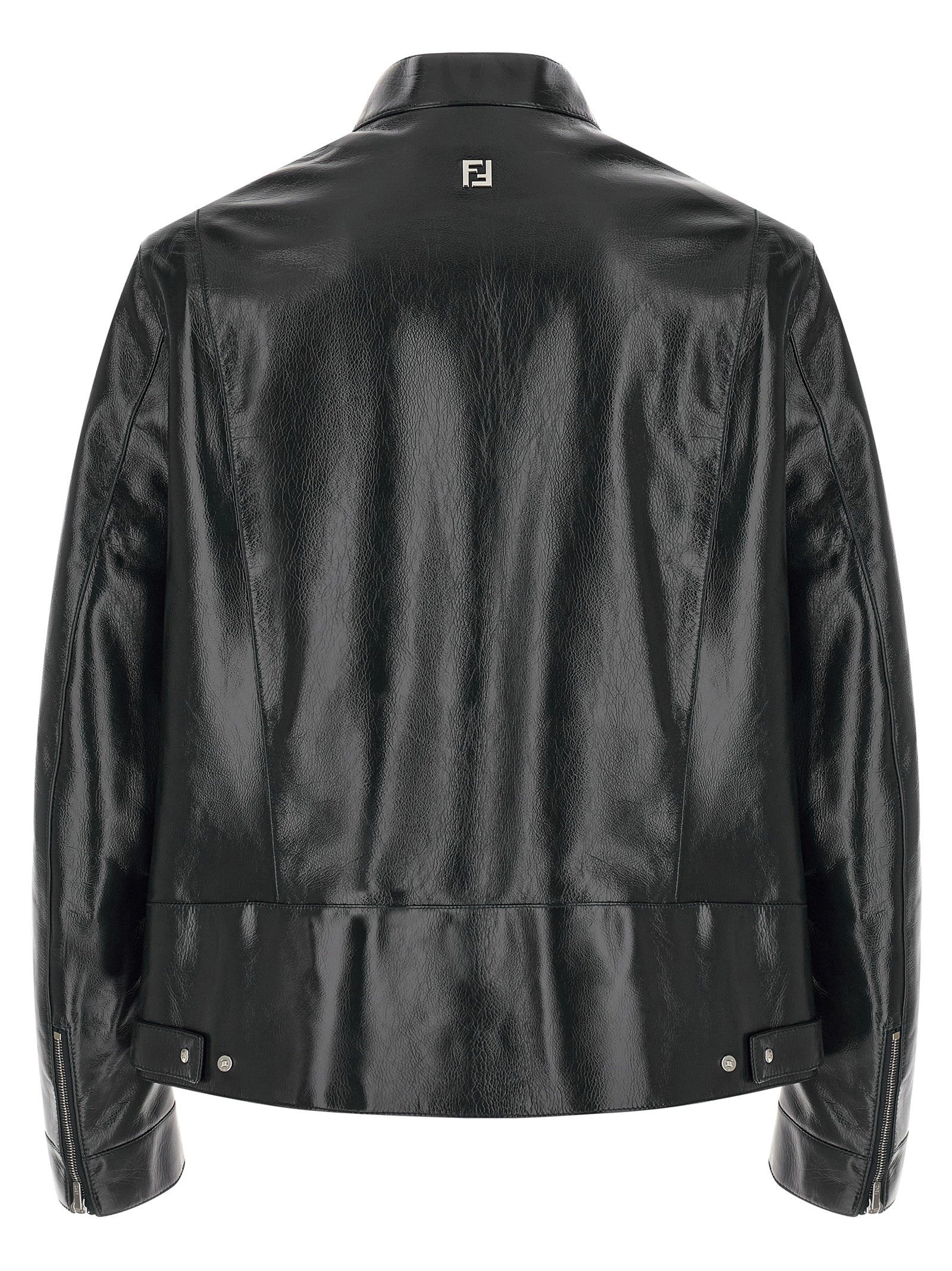 Lacquered leather blouson
