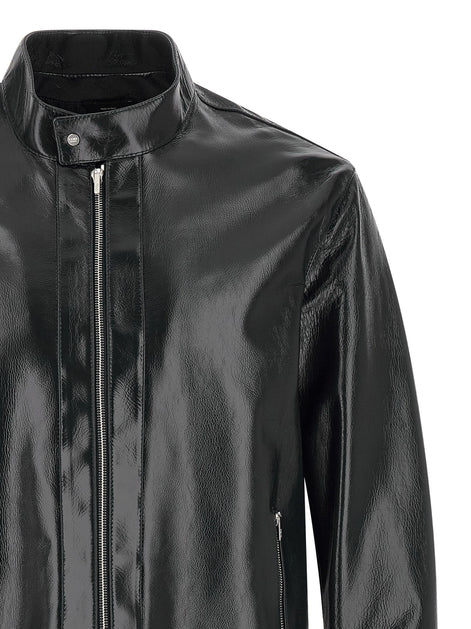 Lacquered leather blouson