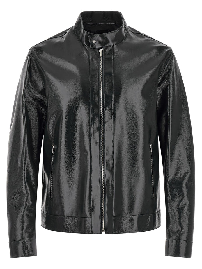 Lacquered leather blouson
