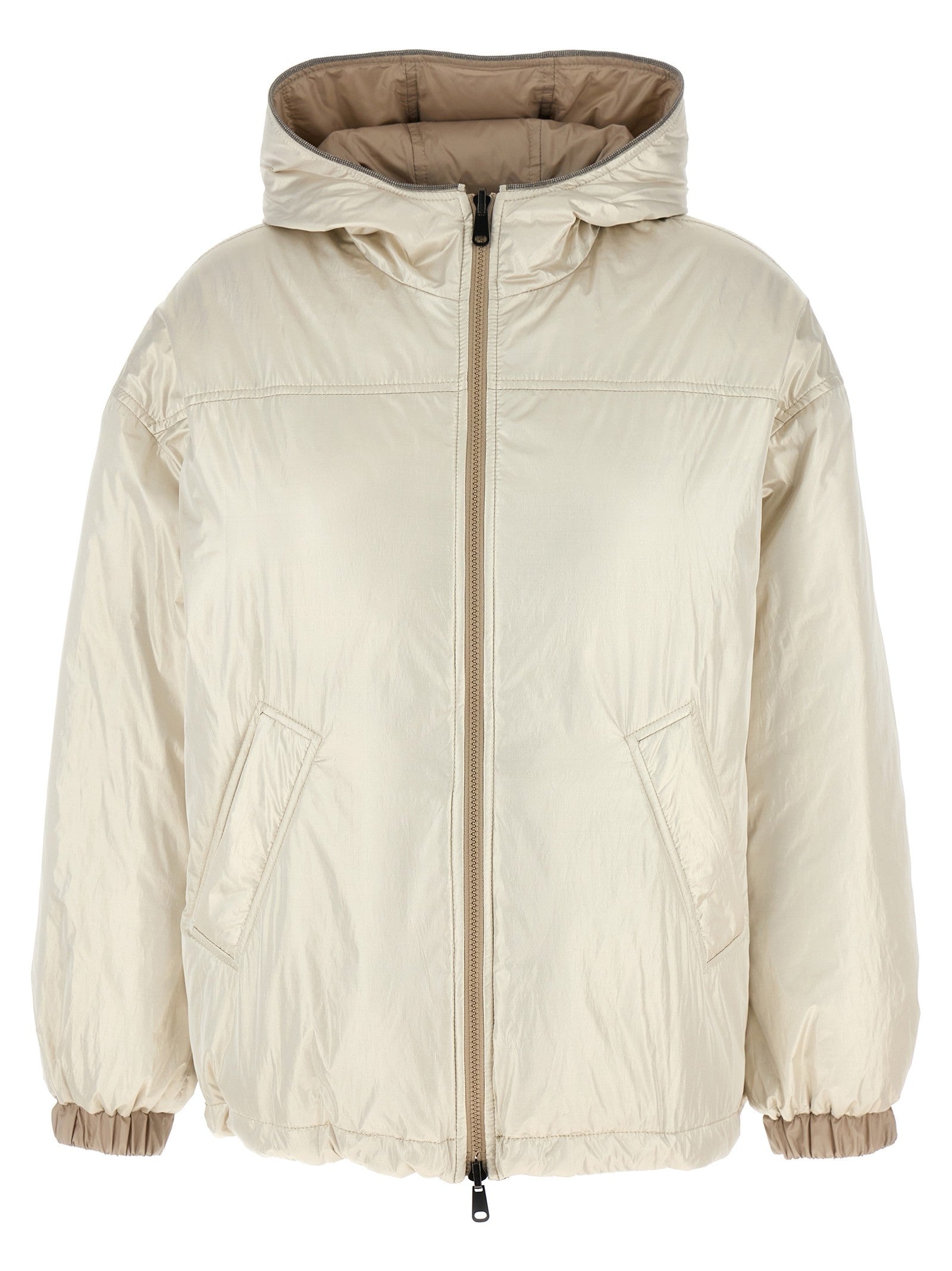 Laminated reversible down jacket