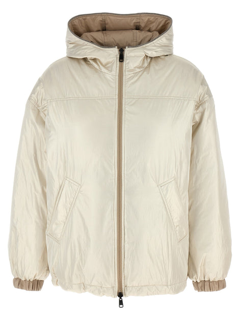 Laminated reversible down jacket