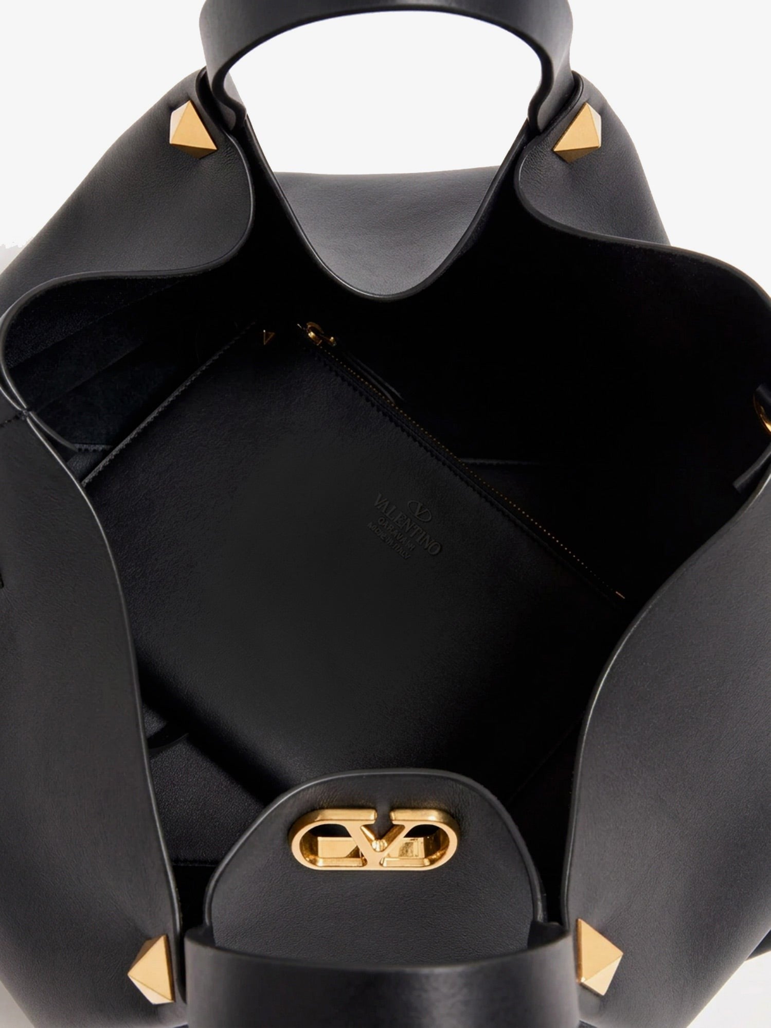 Large VLogo Signature leather tote bag