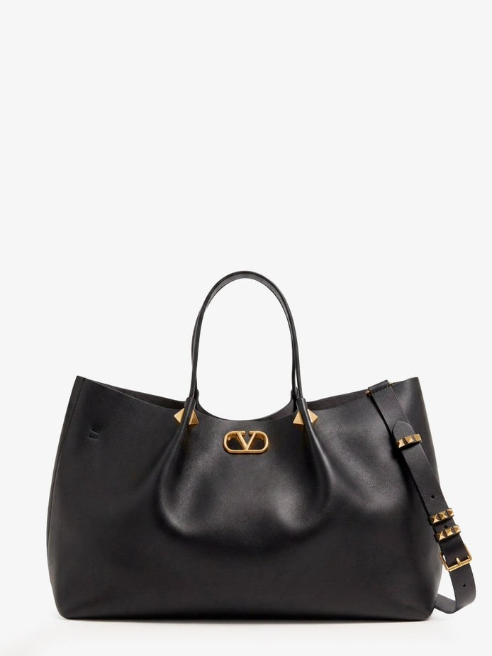 Large VLogo Signature leather tote bag