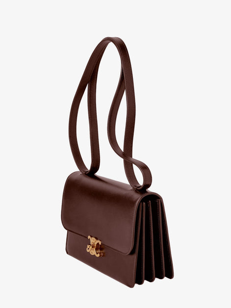 Celine Le 17 leather shoulder bag with metal Triomphe closure