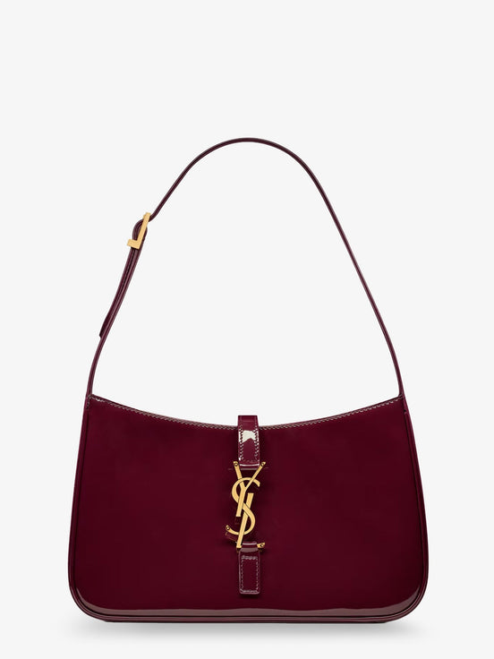 LE 5 À 7 bordeaux patent leather shoulder bag