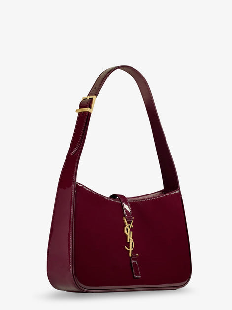 LE 5 À 7 bordeaux patent leather shoulder bag