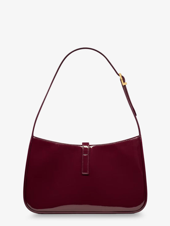 LE 5 À 7 bordeaux patent leather shoulder bag