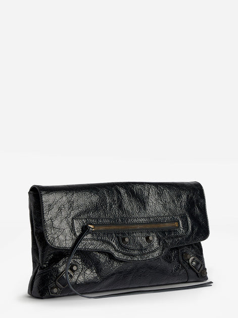 Balenciaga Le City leather clutch bag
