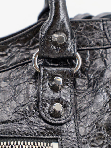 Balenciaga Le City Medium Metallic Leather Handbag