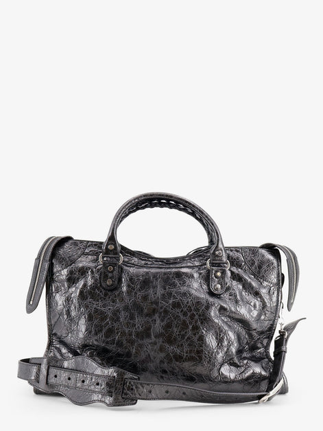 Balenciaga Le City Medium Metallic Leather Handbag