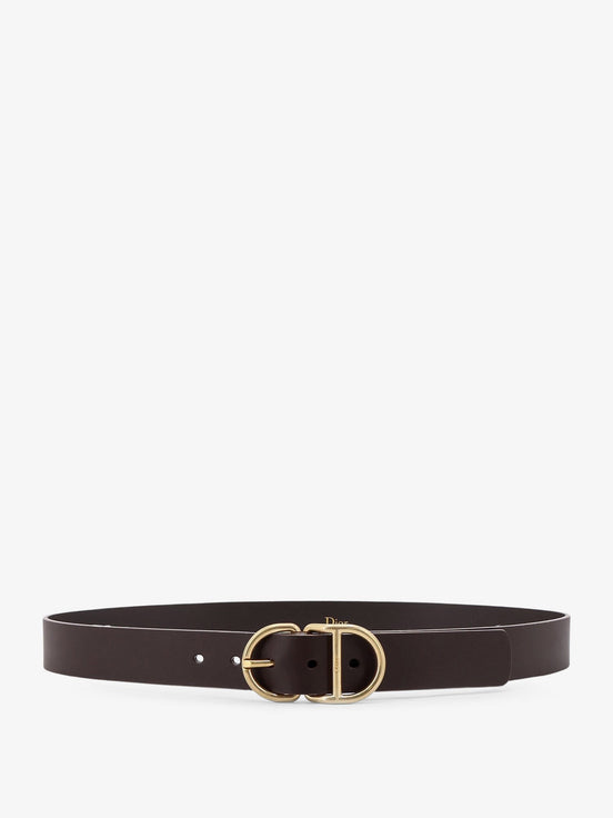 Leather belt with CD buckle