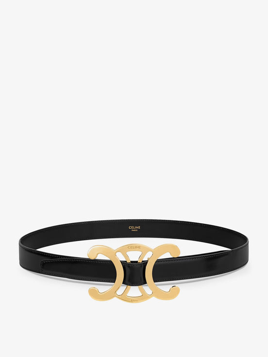 Leather belt with Triomphe logo