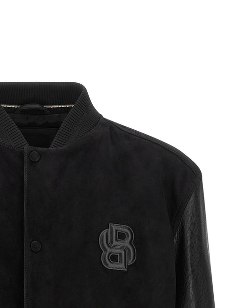 Leather bomber jacket