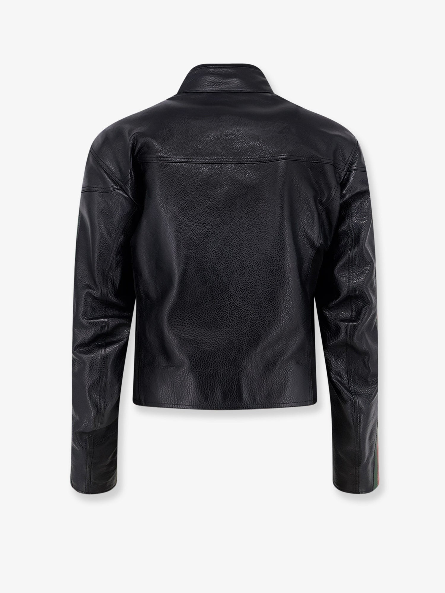 Leather bomber with Web details