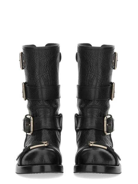 LEATHER BOOT WITH BUCKLES