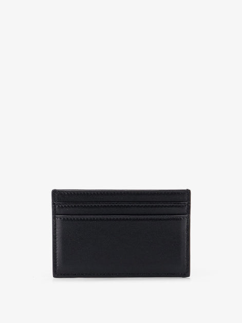 Leather card holder with front logo print
