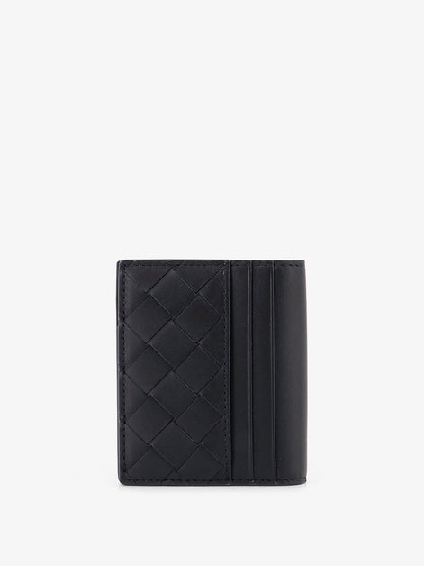 Leather card holder with Intrecciato motif