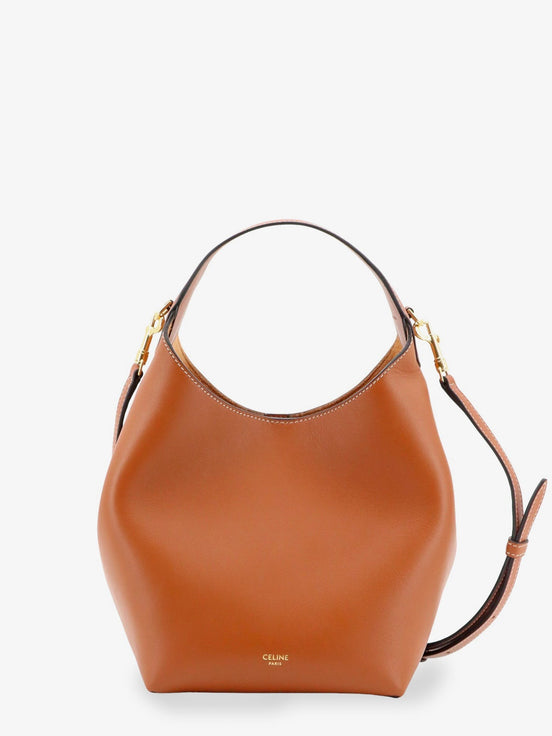 Leather crossbody bag with logo lettering on the bottom