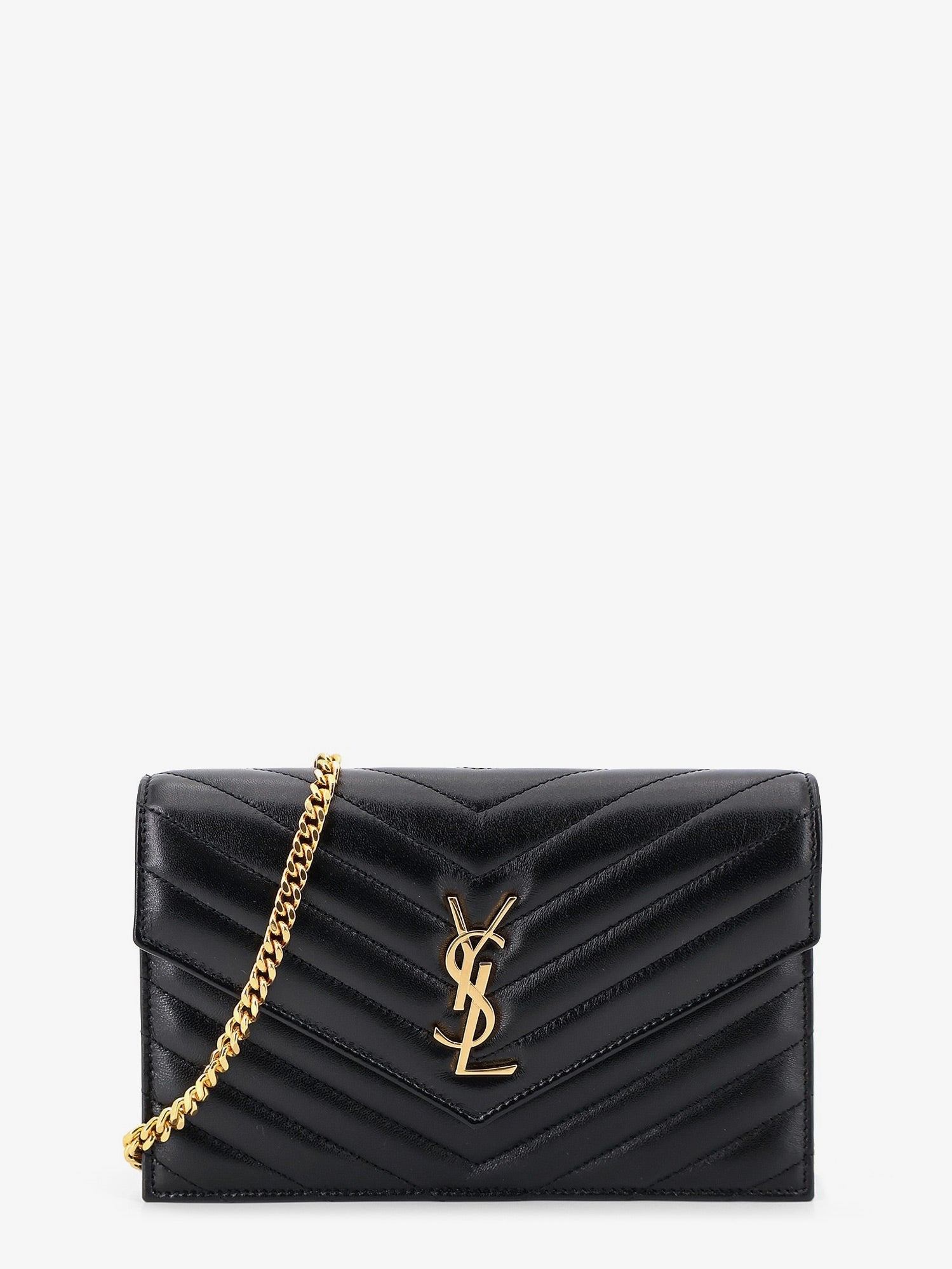 Leather crossbody bag with metal Cassandre logo