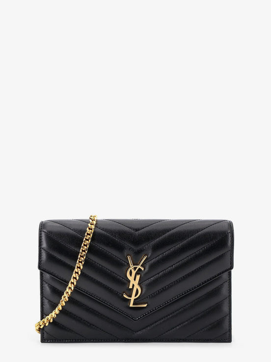 Leather crossbody bag with metal Cassandre logo