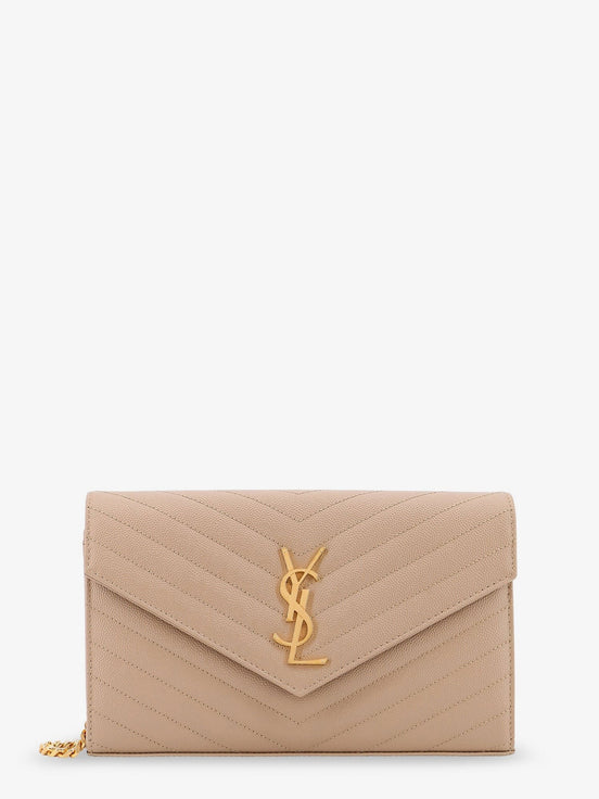 Leather crossbody bag with metal Cassandre logo