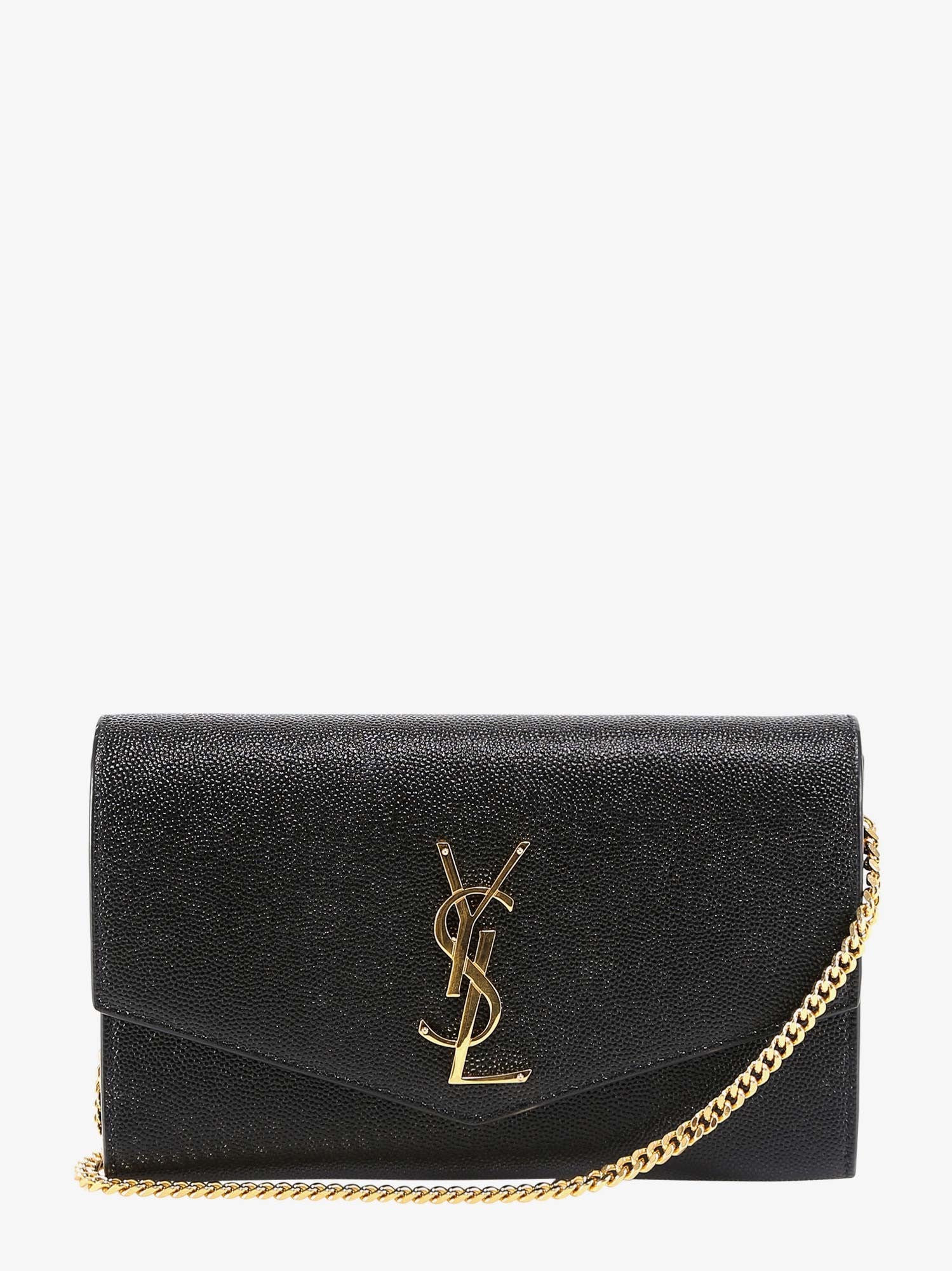Leather crossbody bag with metal Cassandre logo