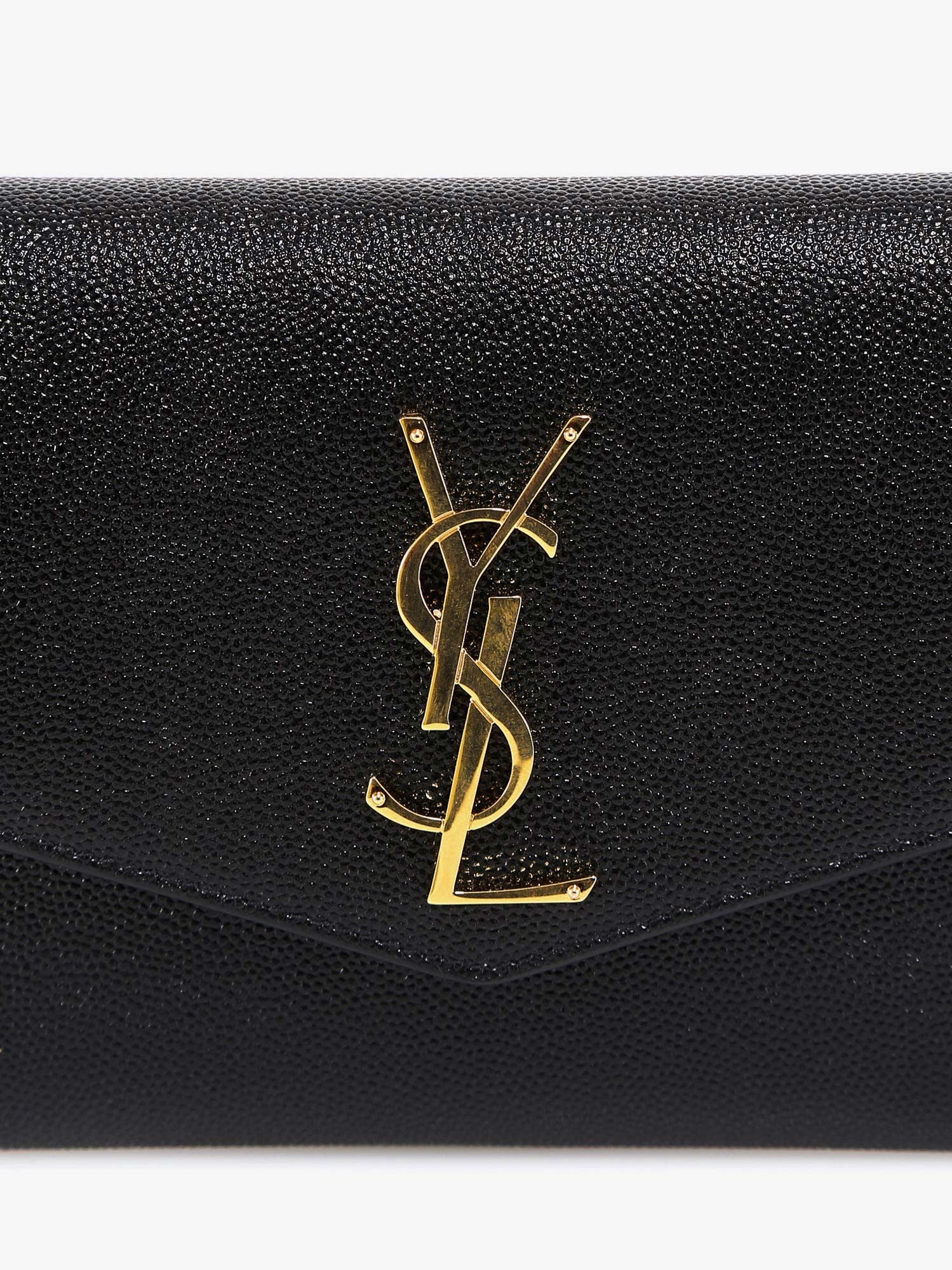 Saint Laurent Leather crossbody bag with metal Cassandre logo