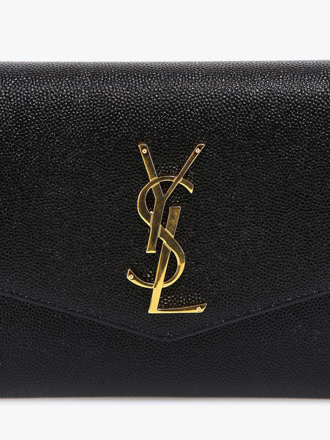 Saint Laurent Leather crossbody bag with metal Cassandre logo