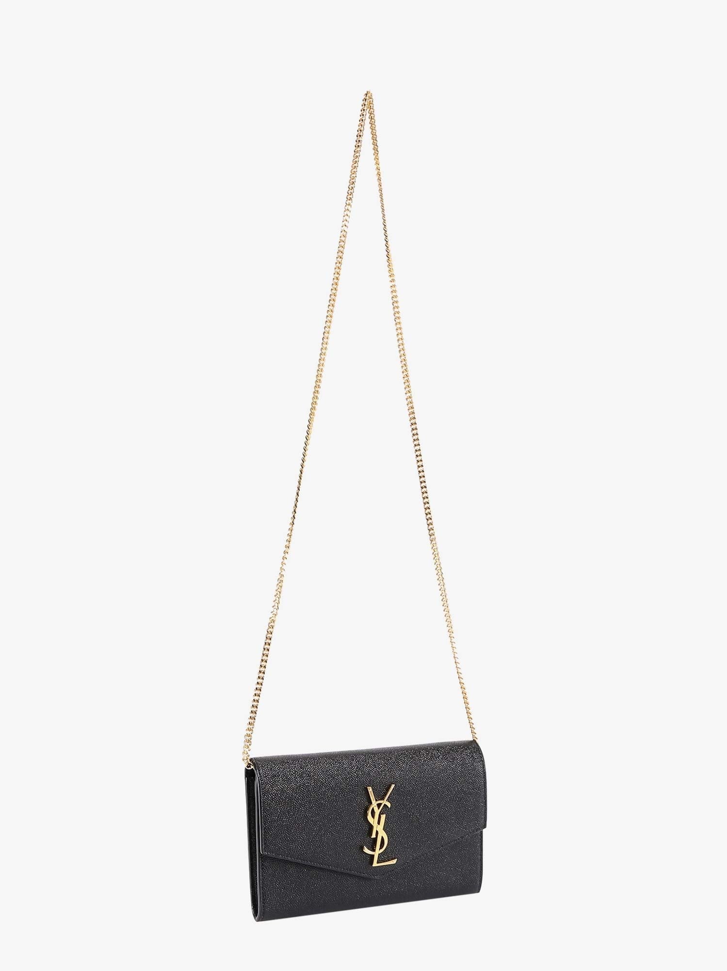 Saint Laurent Leather crossbody bag with metal Cassandre logo