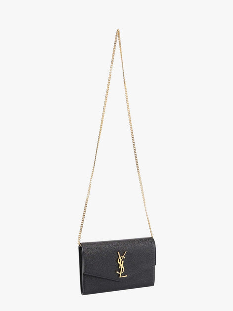 Saint Laurent Leather crossbody bag with metal Cassandre logo