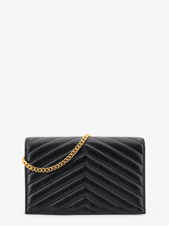 Leather crossbody bag with metal Cassandre logo