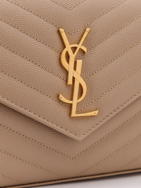 Saint Laurent Leather crossbody bag with metal Cassandre logo