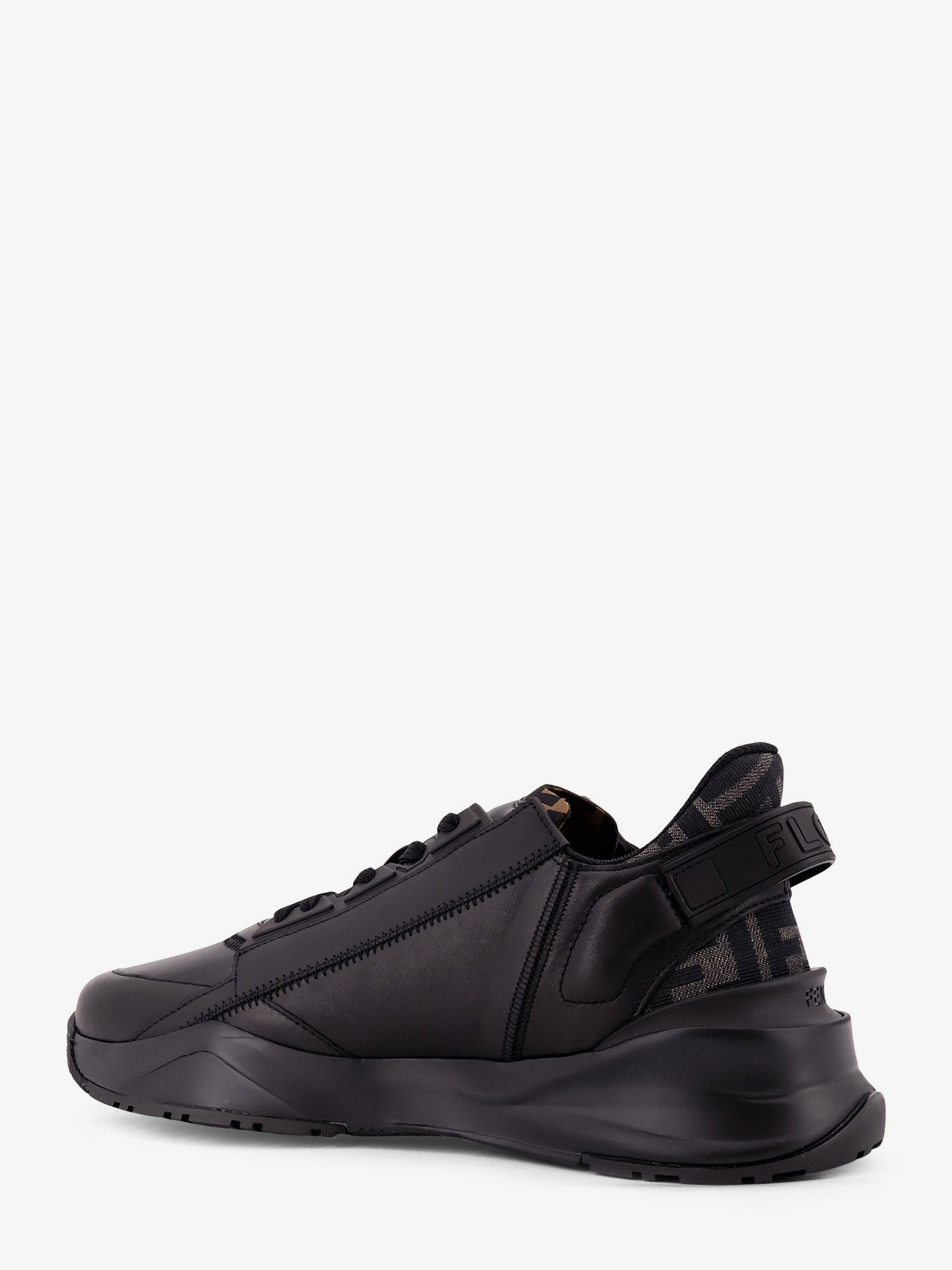 Leather Flow sneakers with FF jacquard fabric inserts
