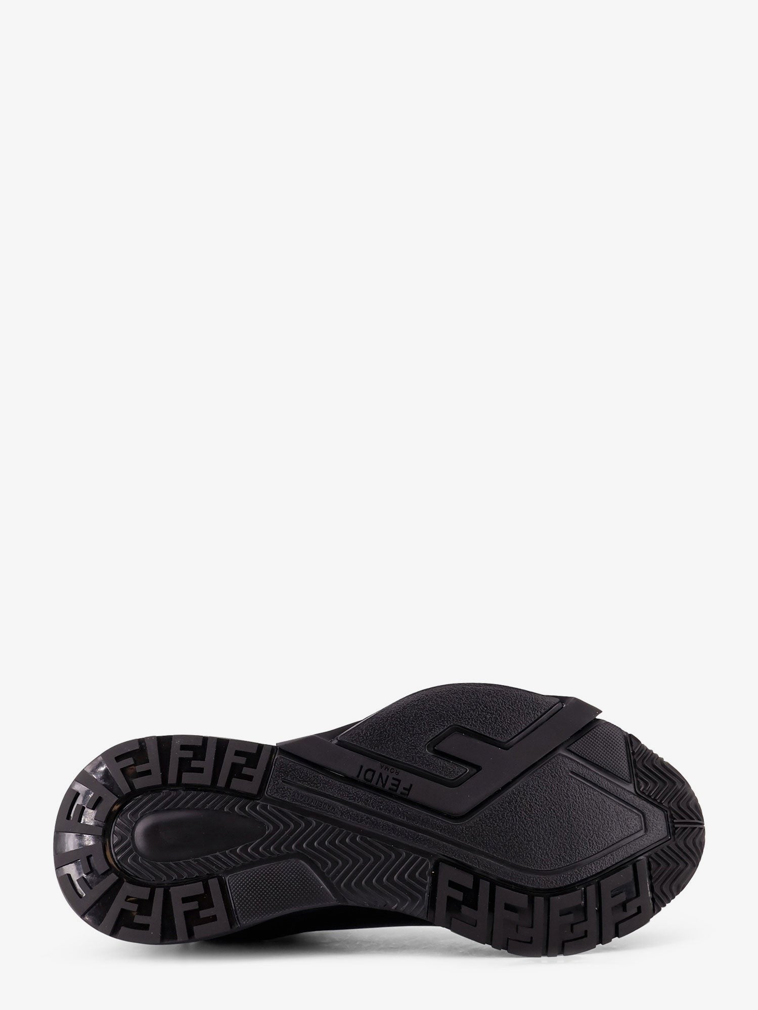 Leather Flow sneakers with FF jacquard fabric inserts