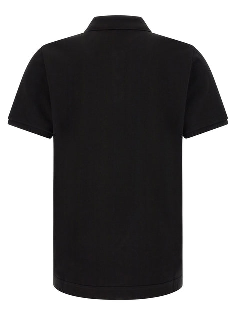 Moncler Leather logo patch polo shirt