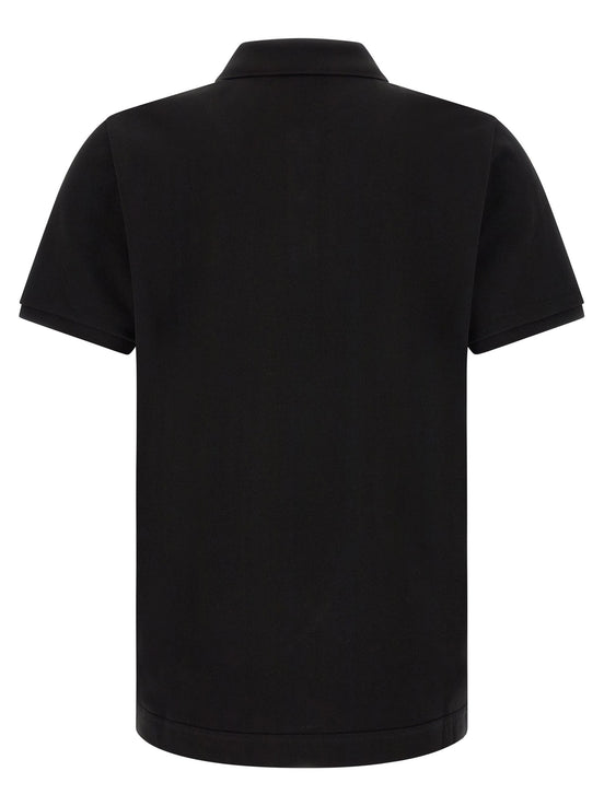 Moncler Leather logo patch polo shirt