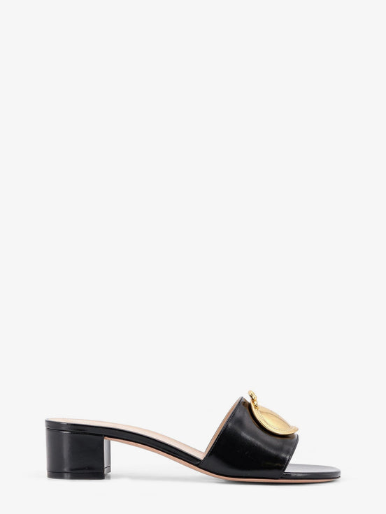 Leather sandals with Dior Médaillon logo