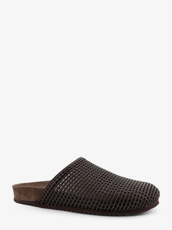 Leather sandals with Precious Net detail