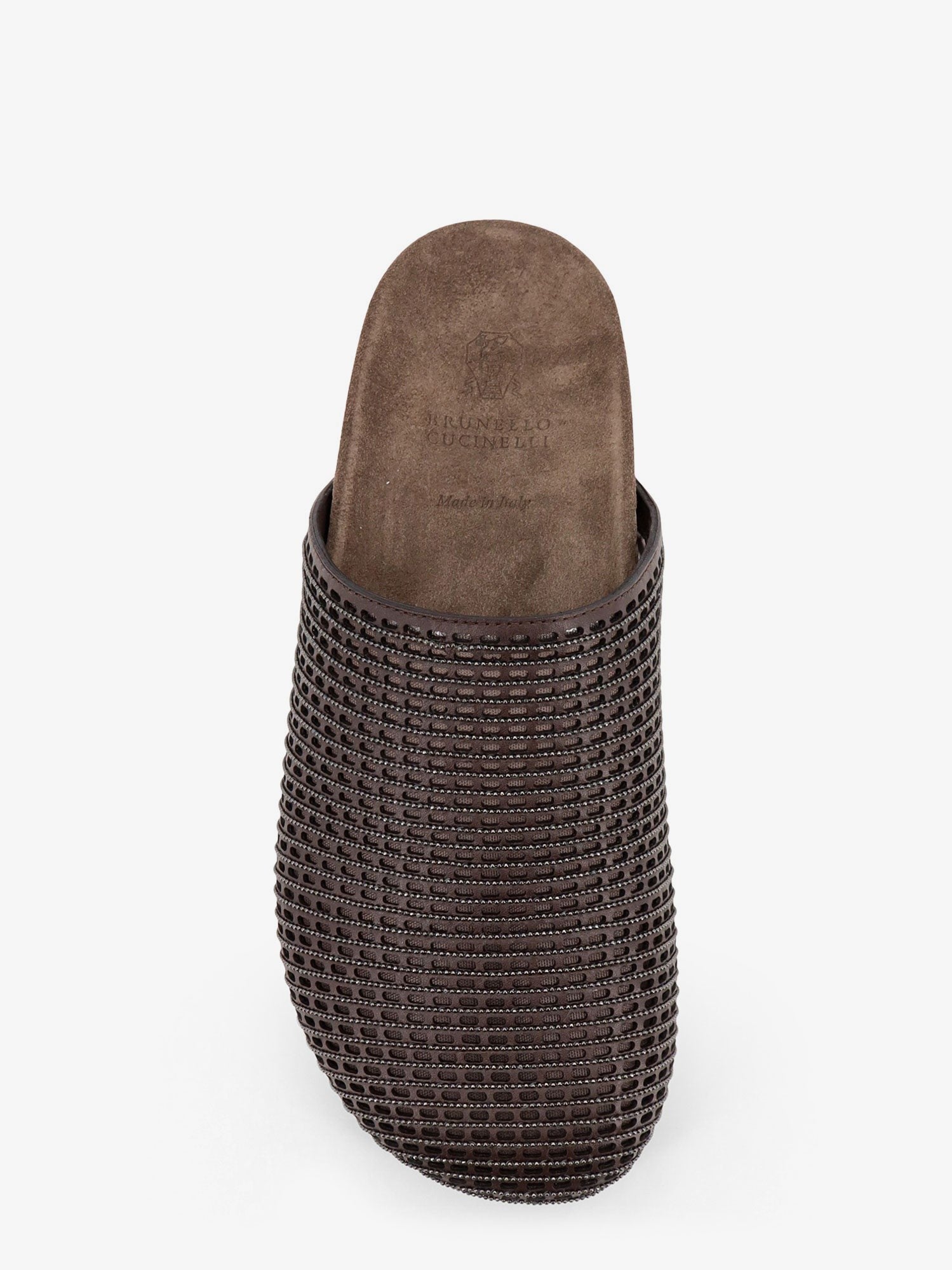Leather sandals with Precious Net detail