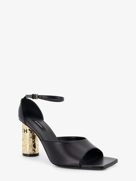Leather sandals with Tape heel