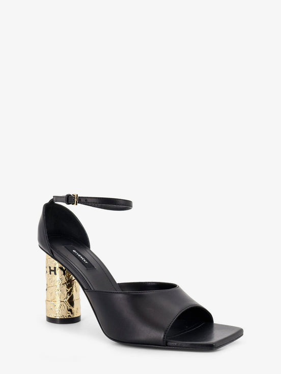Leather sandals with Tape heel