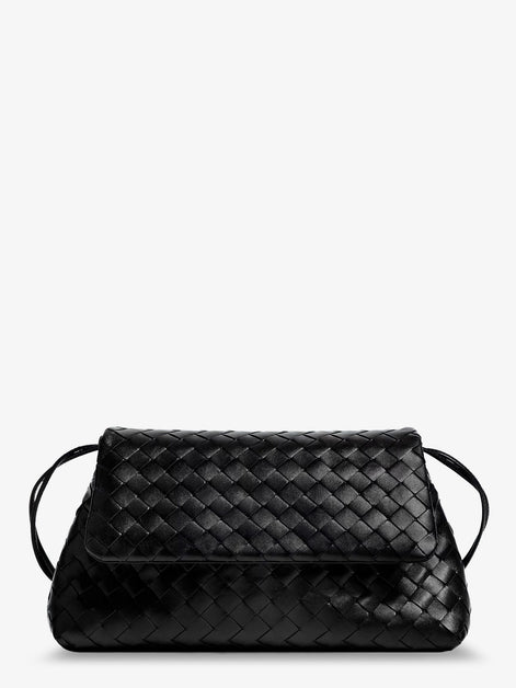 Leather shoulder bag with Intrecciato pattern