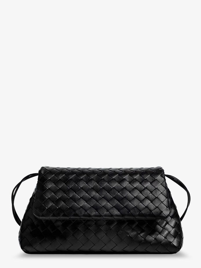 Leather shoulder bag with Intrecciato pattern