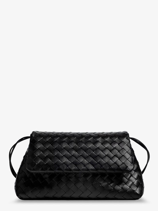Leather shoulder bag with Intrecciato pattern