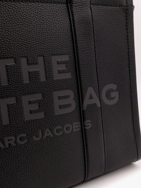 Leather shoulder bag with logo on the front