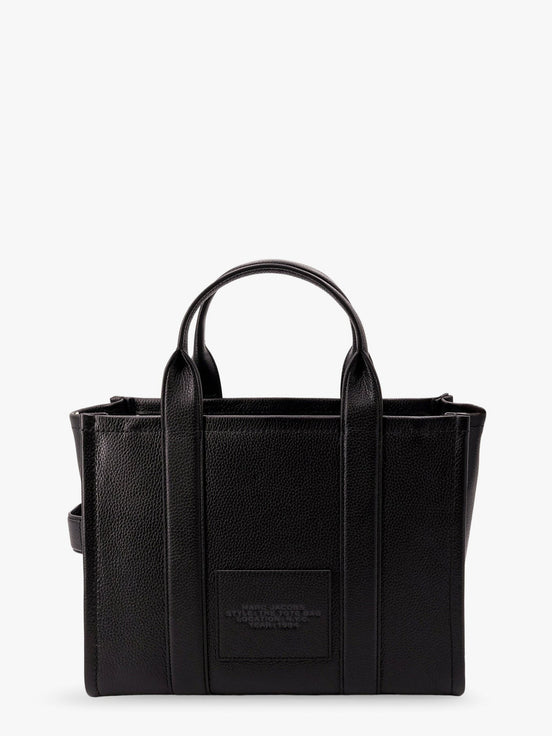 Leather shoulder bag with logo on the front