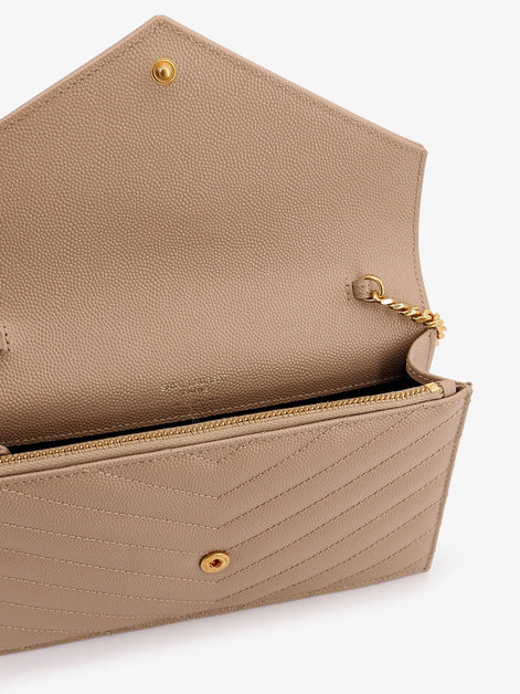 Leather shoulder bag with metal Cassandre logo
