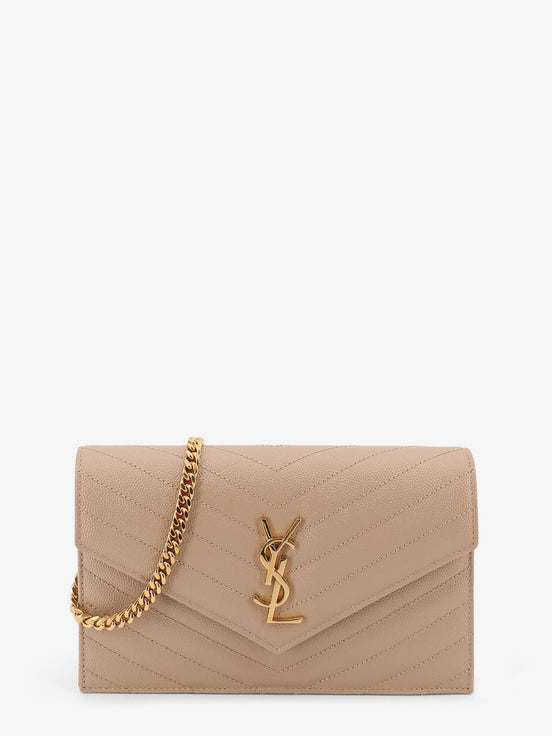 Leather shoulder bag with metal Cassandre logo