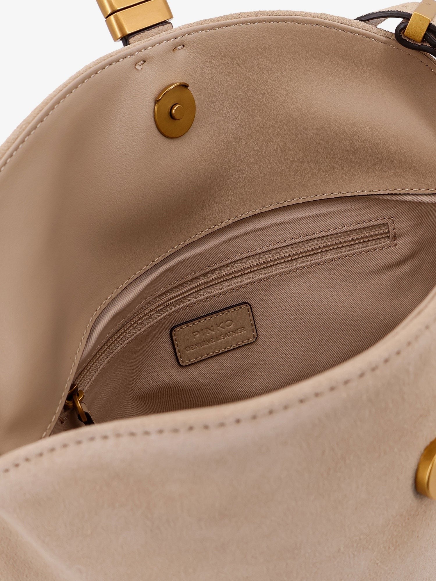 Pinko Leather shoulder bag with metal logo detail